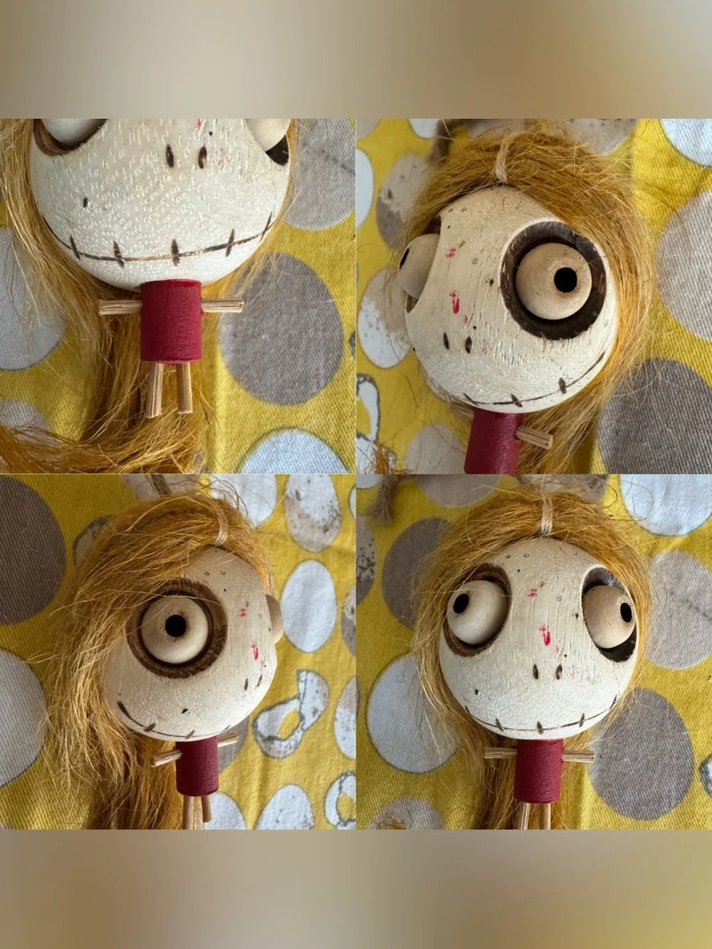 Pier 1 Crazy Heads Zombie Skeleton and Hillbilly girl couple ornament set of 2